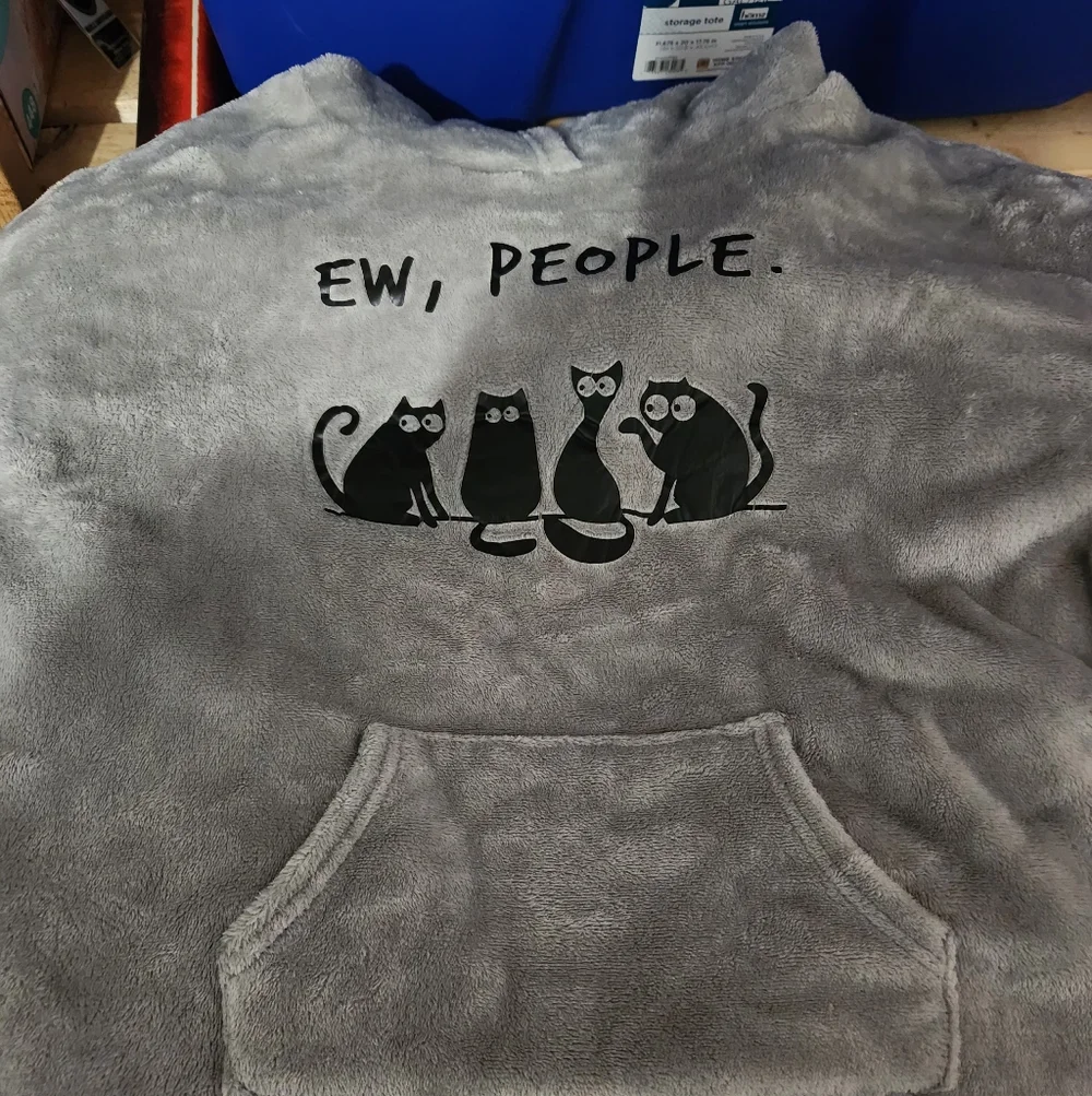 Gray Cat-Themed Hoodie for Cat Lovers